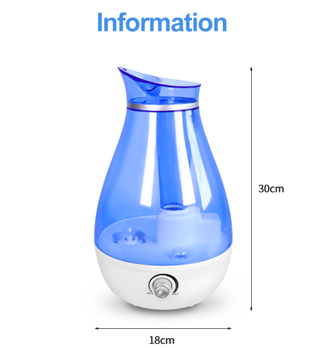 Humidificador ultrasònic de gran capacitat de 2,5 L d'ús domèstic