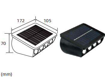 Nova làmpada solar Llum de paret exterior