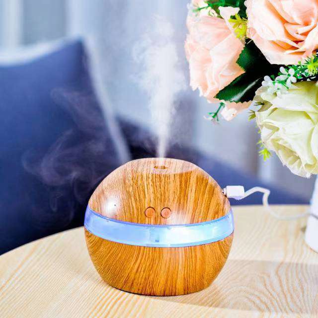 Humidificador de gra de fusta amb llum nocturna USB