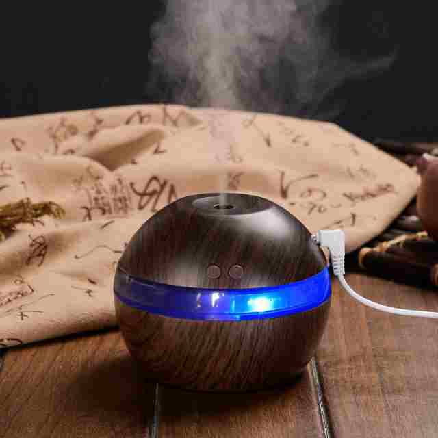 Mini humidificador USB de gra de fusta